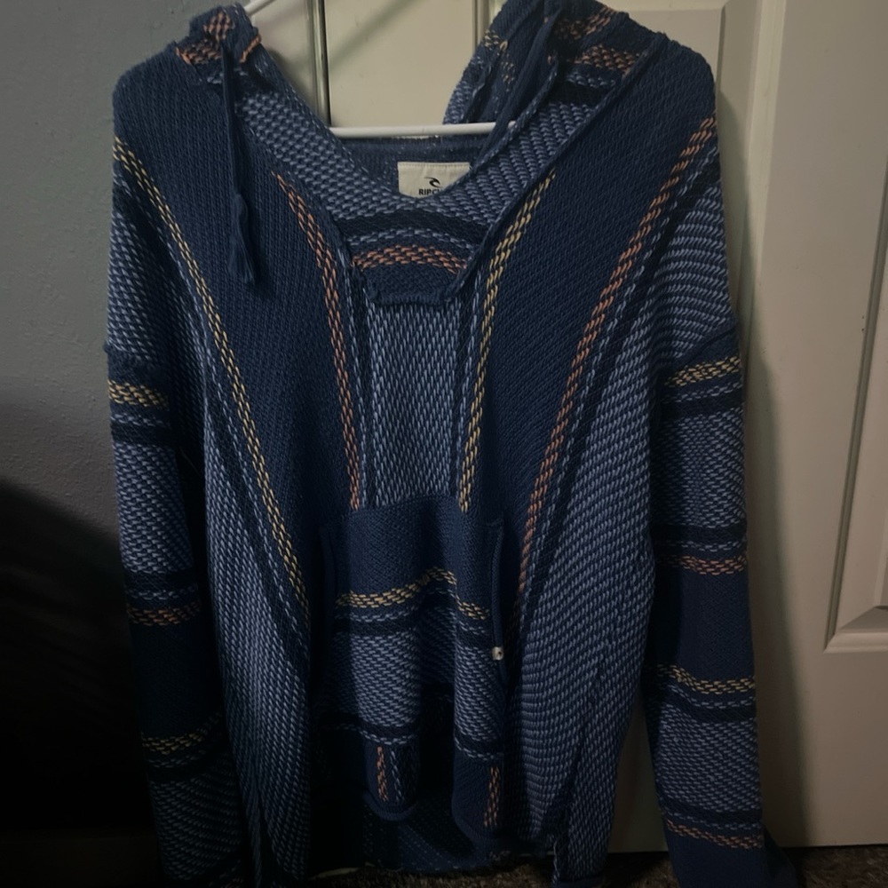 Striped poncho hoodie